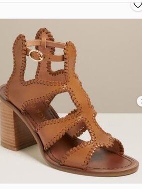 Jack Rogers Gladiator Woven Strappy Leather Sandal - Tan